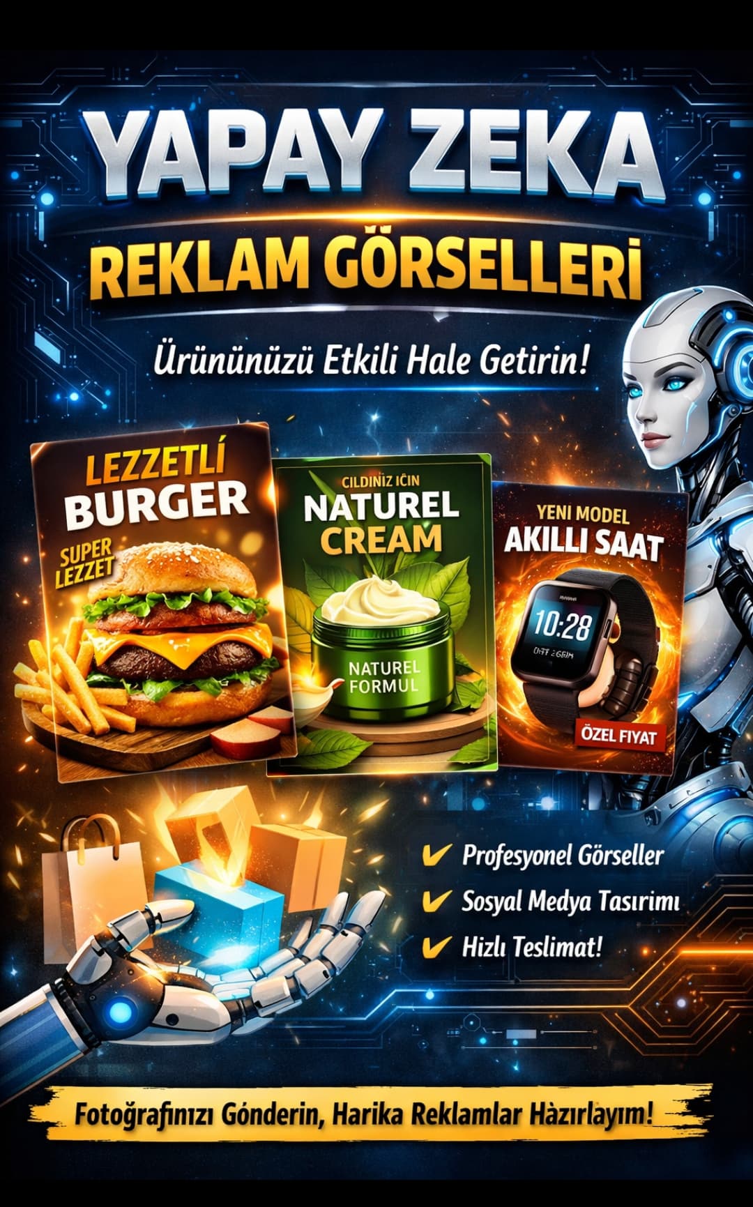 AI ile Profesyonel Reklam Görseli ve Ürün Tanıtımı Hazırlarım