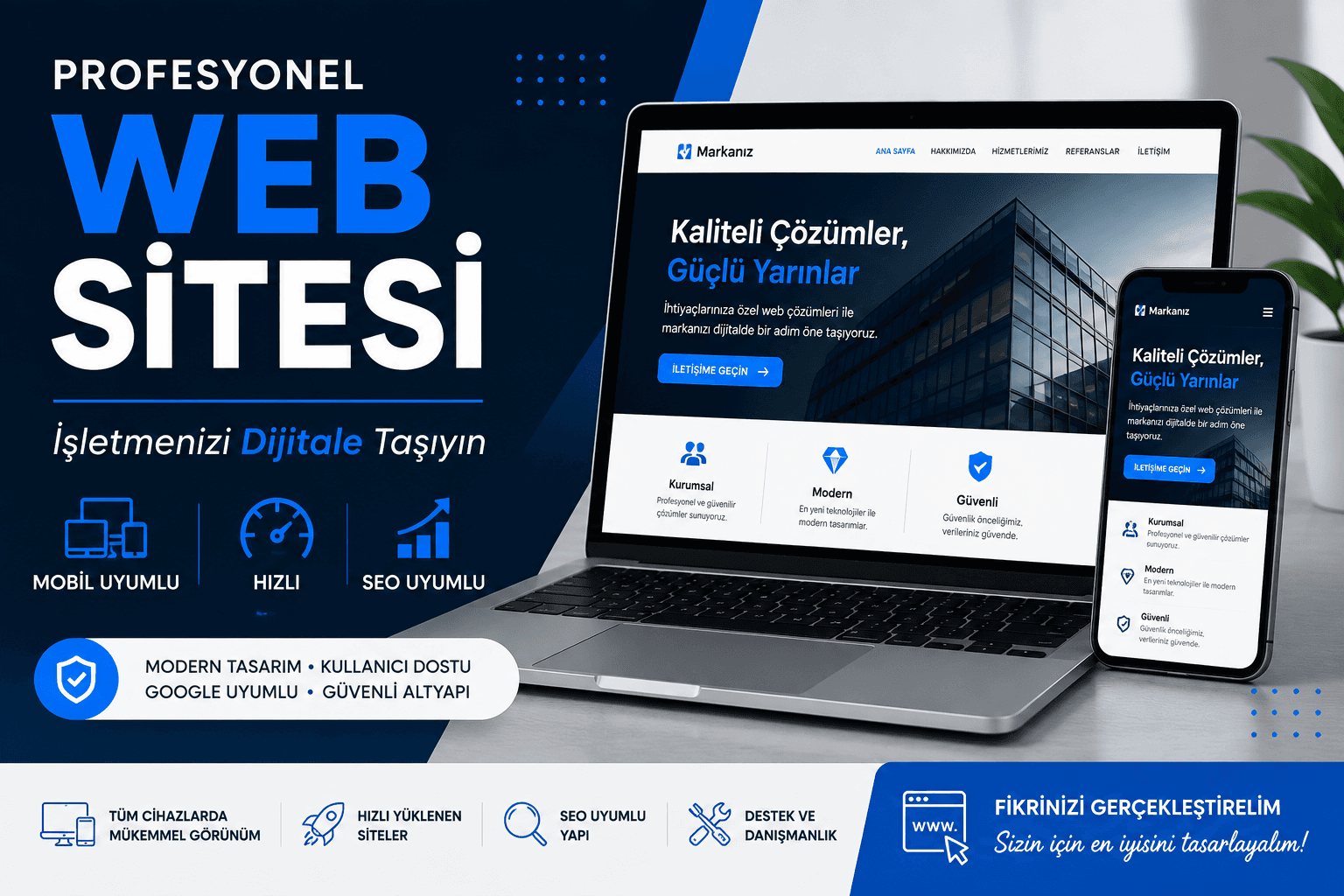 İşletmenize Özel Modern ve Profesyonel Web Sitesi Yapıyorum