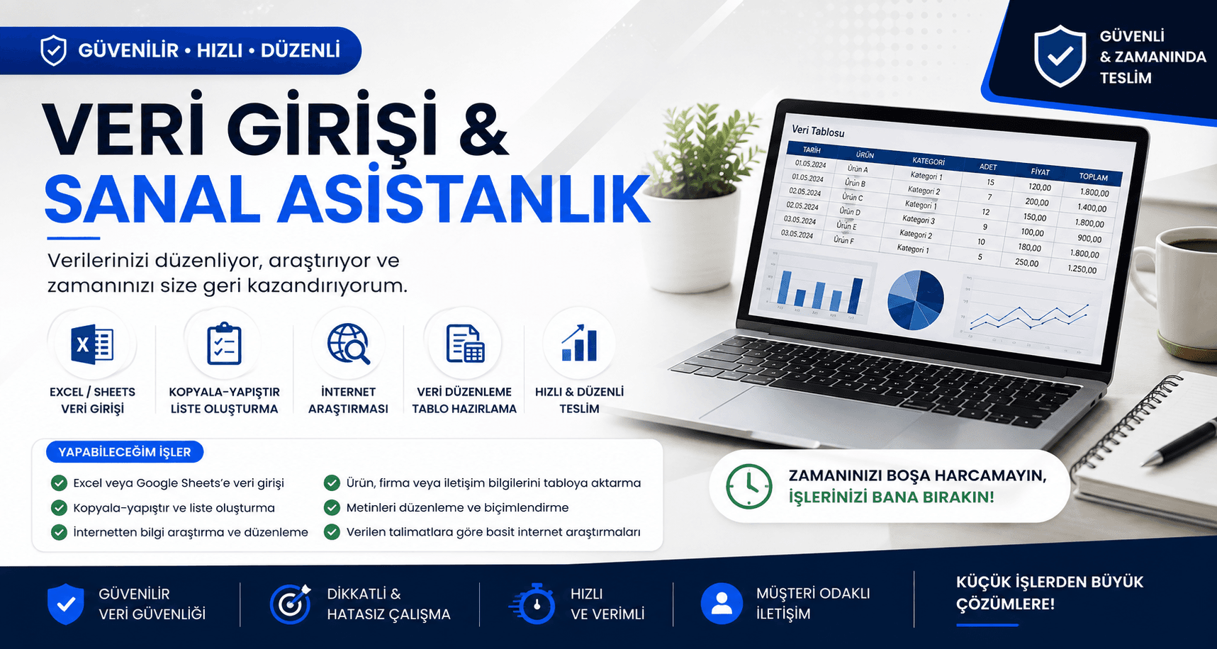 Basit Veri Girişi ve Sanal Asistanlık Hizmeti
