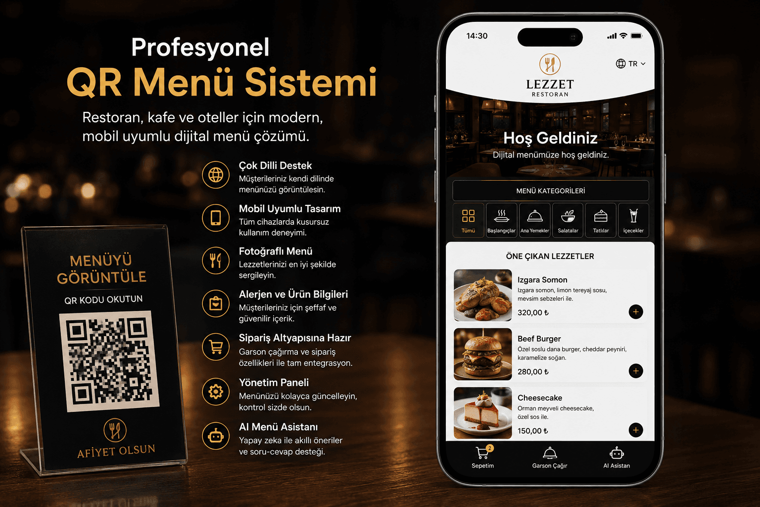 Restoran ve Kafeler İçin Profesyonel QR Menü Sistemi ?
