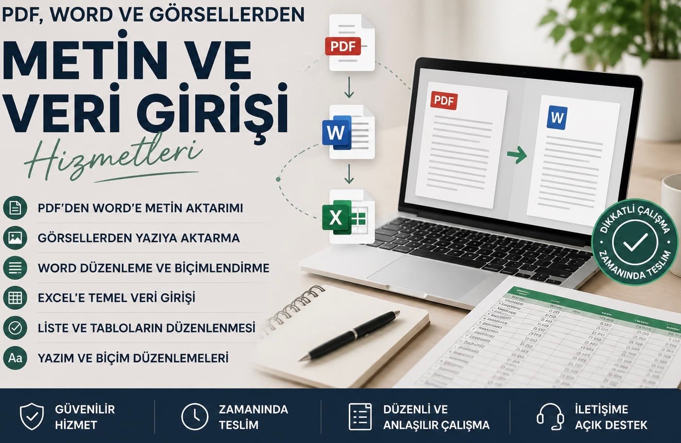 PDF, Word ve Görsellerden Metin ve Veri Girişi Yapabilirim