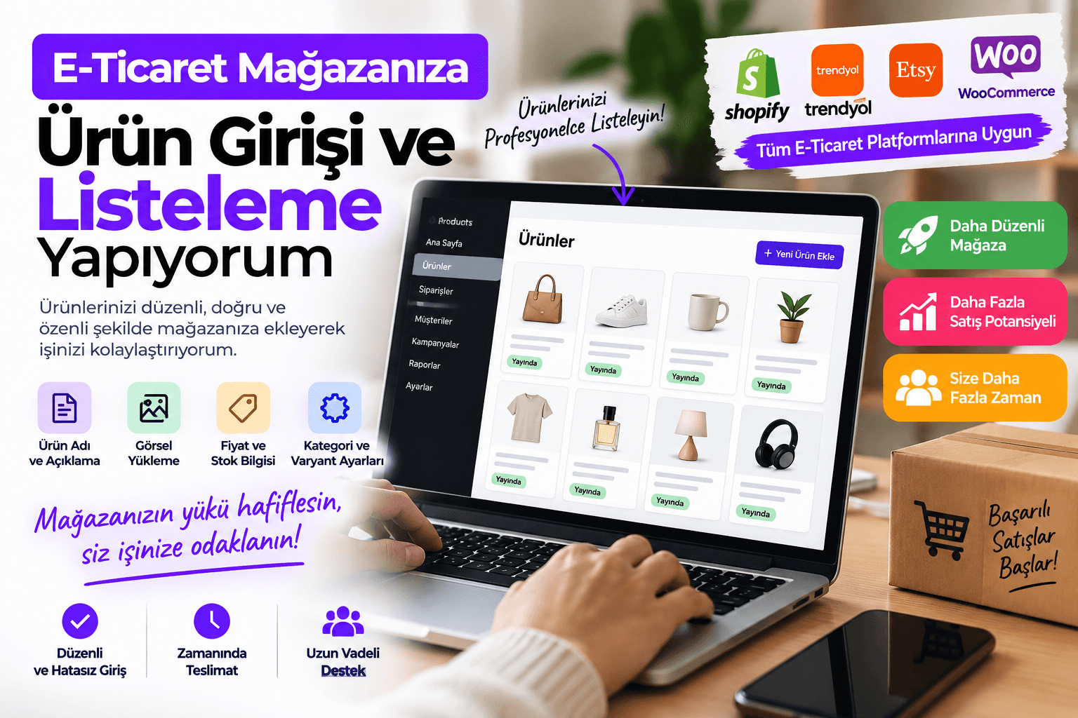 E-Ticaret Mağazanıza Ürün Girişi ve Listeleme Yapıyorum